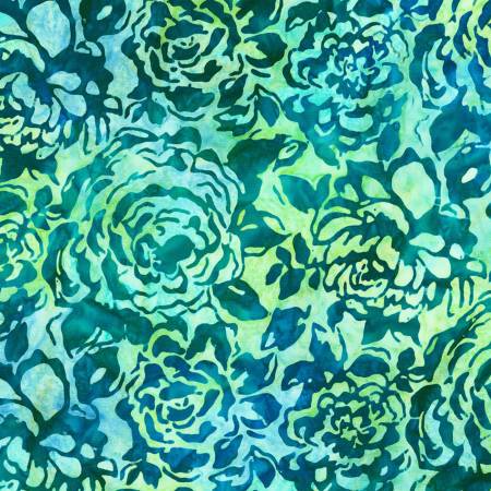 Azure Breeze - Peonies Teal Batik