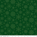 Poinsettias at Christmas Snowflakes Green