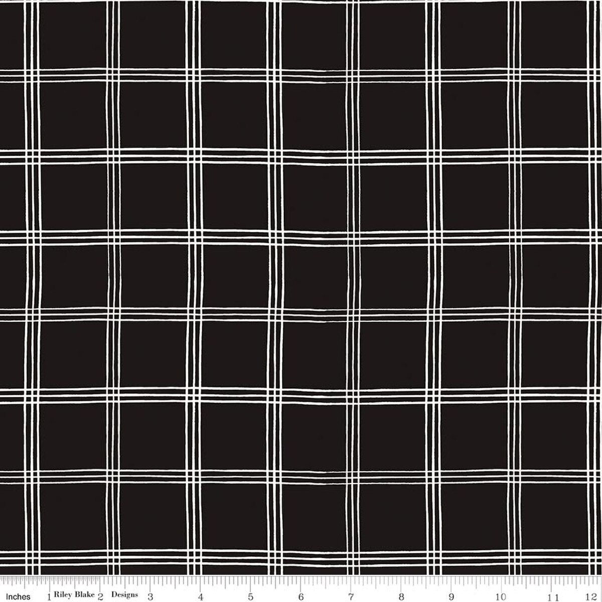 Moonlit Trellis Grid Black