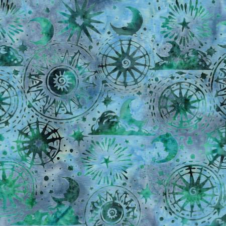 Cosmic Shapes Multi Blue Teal Batik