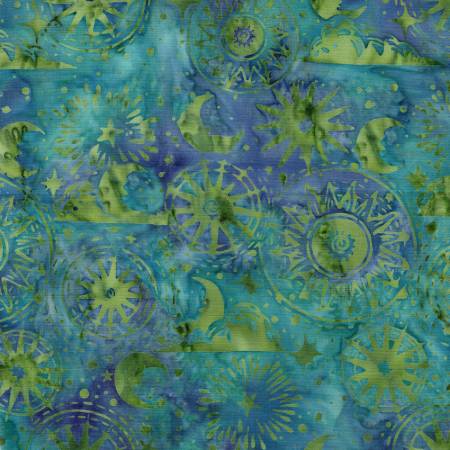 Cosmic Shapes Teal Cerulean Batik