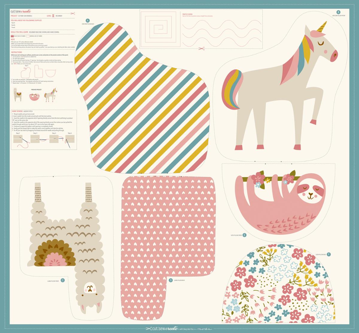 Cut Sew Create Cut Sew Animals 20934 11P Moda Precuts#1