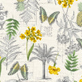Fern Garden Tropical Print on Ivory