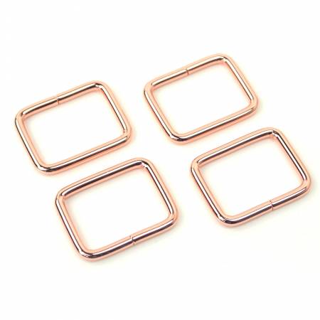Four Rectangle Rings 1" Rose Gold