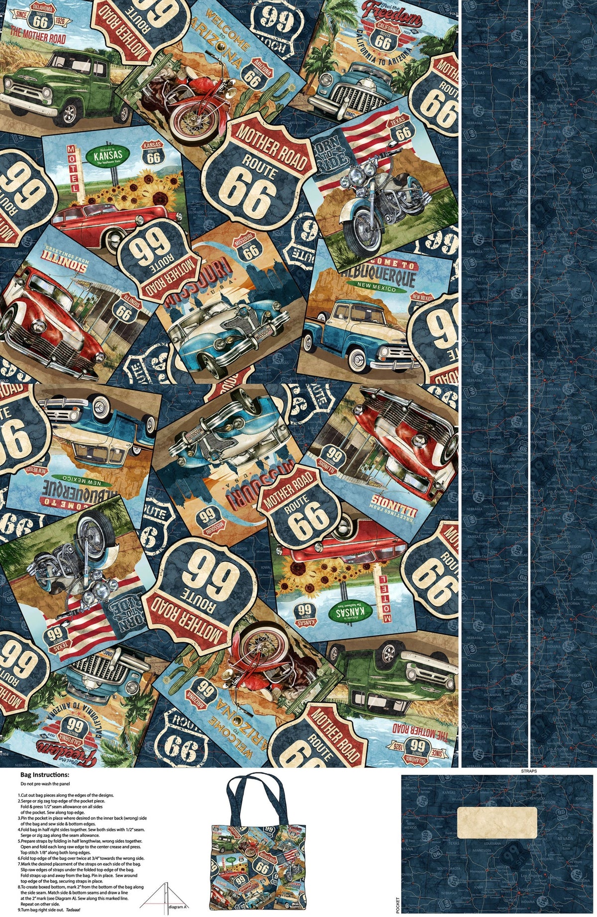 Historic Route 66 - Tote Bag