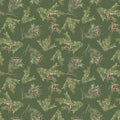 Holiday Spirit - Pinecones Green