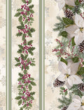 Holly Pinecone Poinsettia Stripe