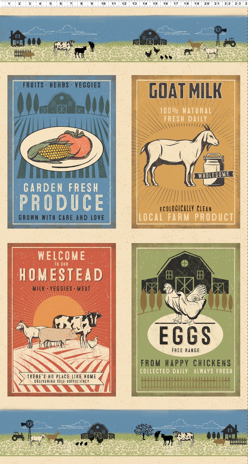 Homesteading -Digital Block Panel 24"