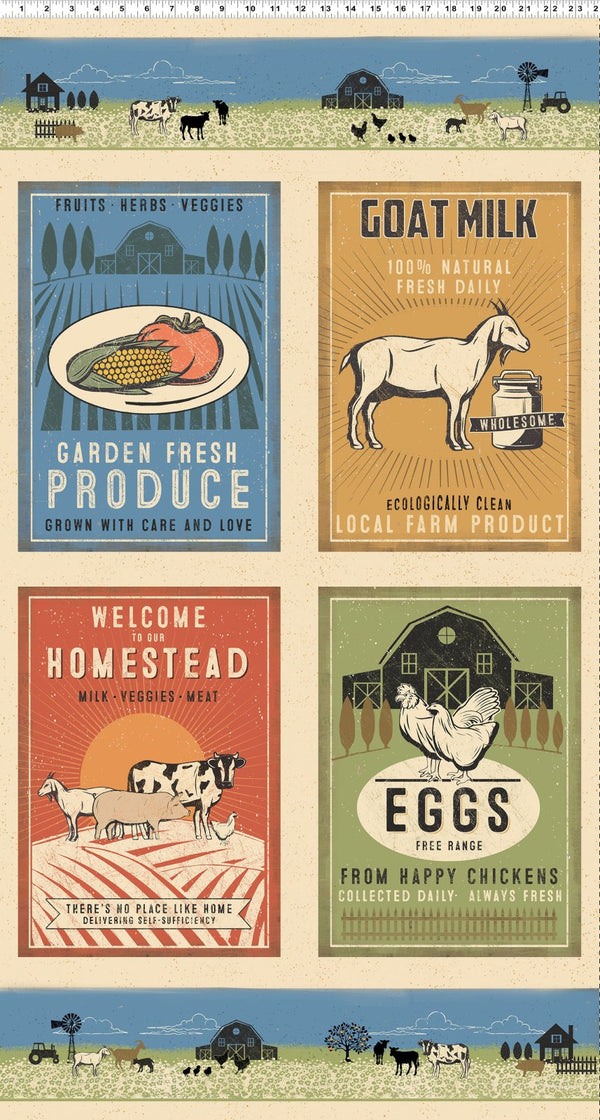 Homesteading -Digital Block Panel 24"
