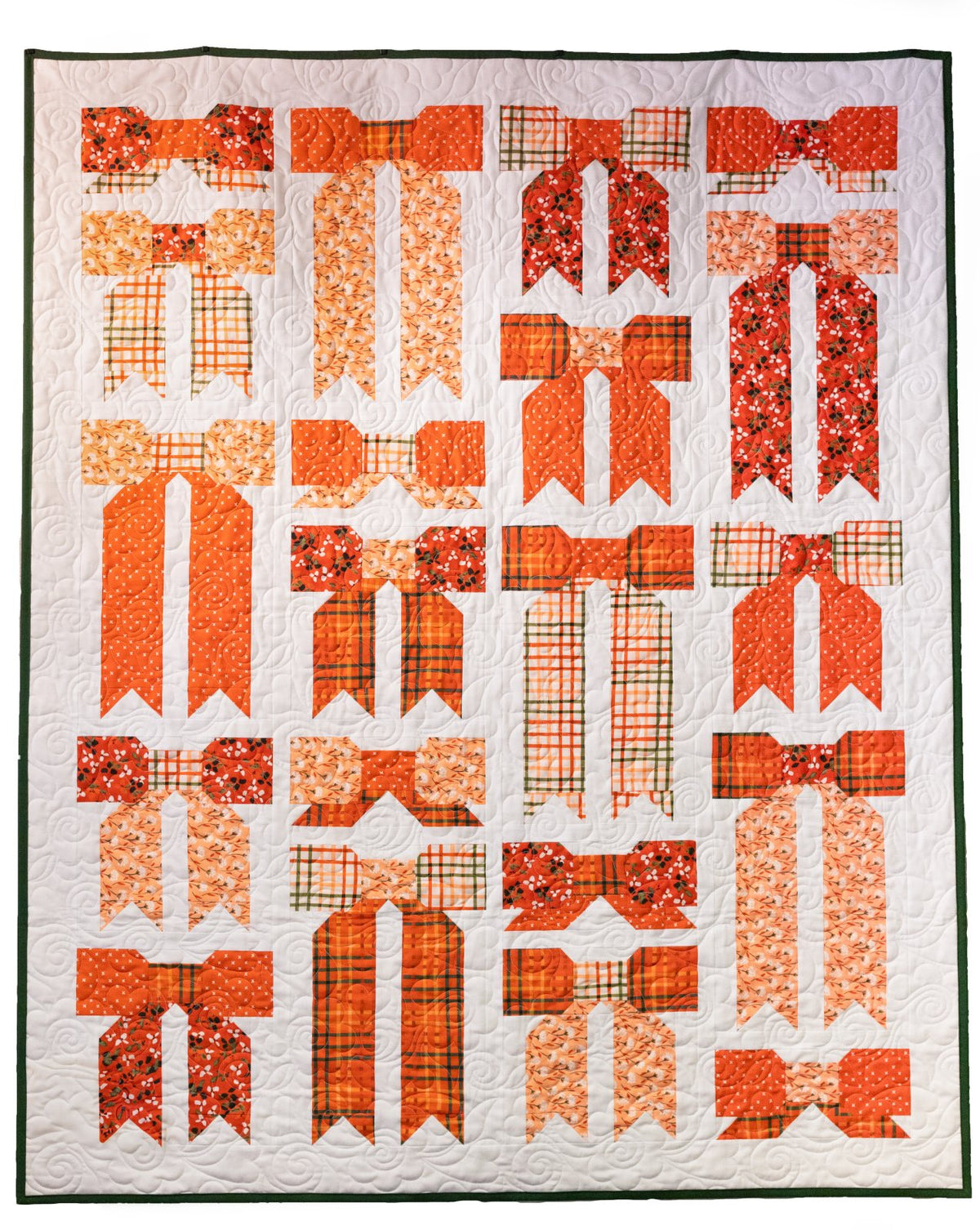 Crimson & Evergreen X Top Knot Quilt Kit 53 x 65"