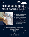 Beginning Quilting with Nancy at Night