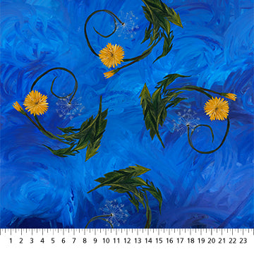 Northcott Dandelions & Daisies - BLOWING KISSES