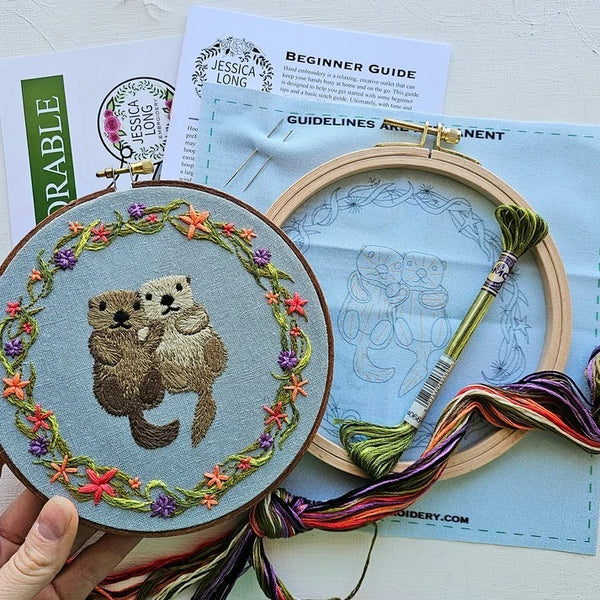 Otterly Adorable Snail Embroidery Kit