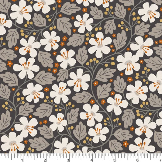 Cozy Forest -Tangled Flowers Dark Gray