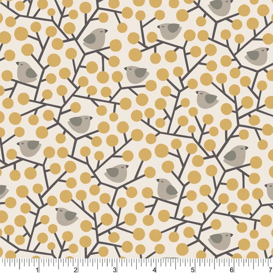 Cozy Forest -Birds on Branches Cream