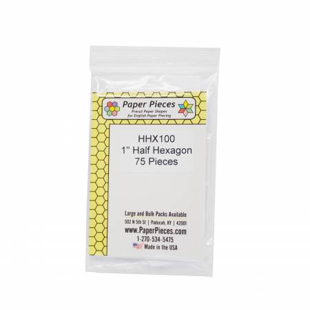Paper Piece Half Hexagon Pack 1in 100pc