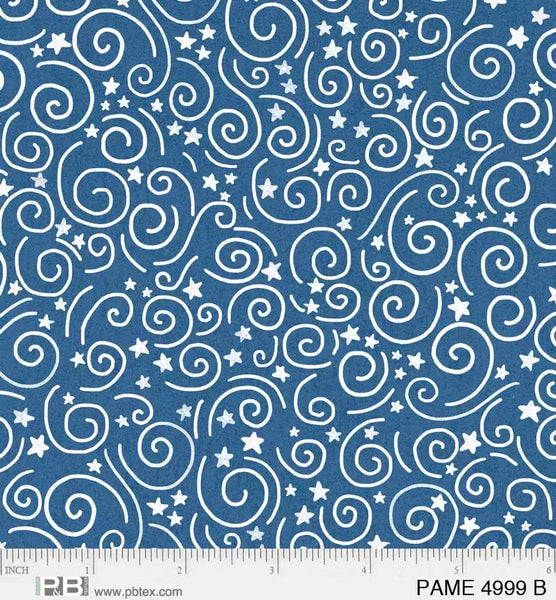 Patchwork Americana Swirls Blue