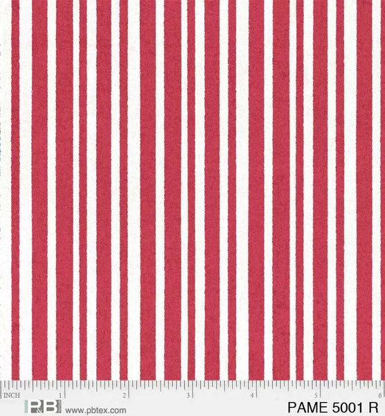 Patchwork Americana Ticking Stripes Red