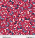 Patchwork Americana Tossed Butterflies Red