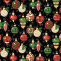 Poinsettias at Christmas Ornaments Black Foil