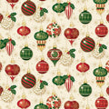 Poinsettias at Christmas Ornaments Cream Foil