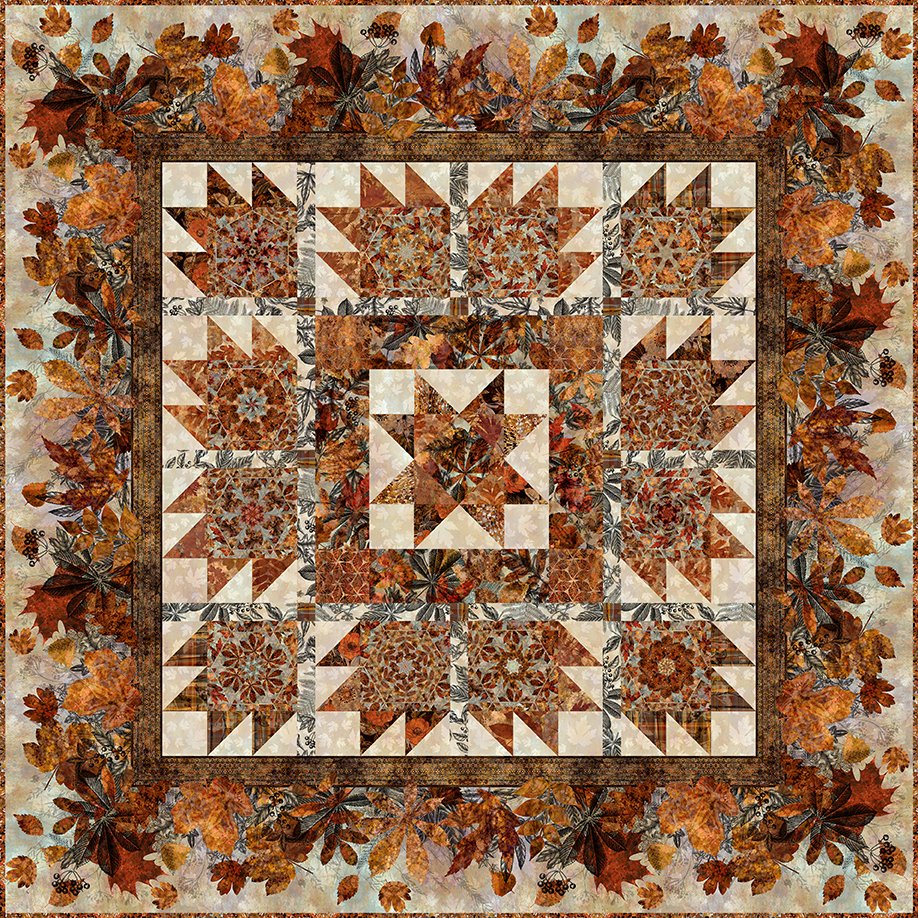 Autumn Star X Autumn Elegance Quilt Kit 51 x 51"