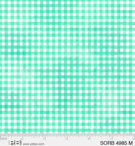 Sorbet Gingham by P&B Fabric - MInt