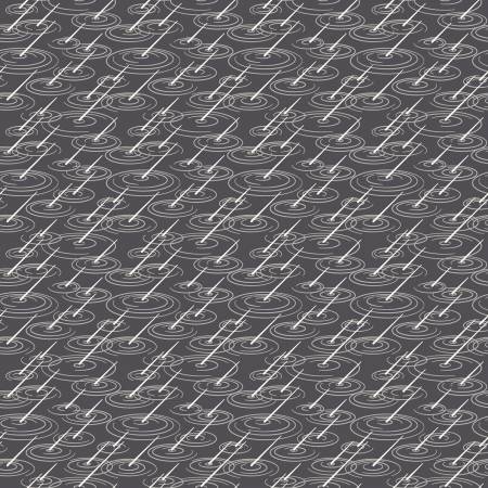 Sping Showers  - Splish Splash Dark Gray Organic Cotton