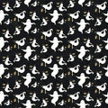 Spooky Halloween Ghosts Black