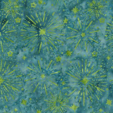 Sunburst Stars Teal Batik