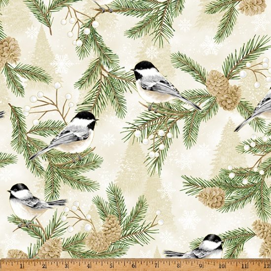 Winter's Eve Chickadees Papyrus/Gold